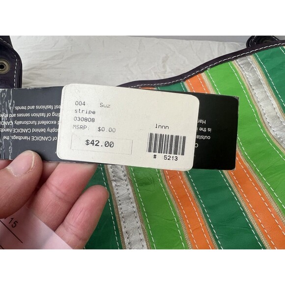 Vintage 90S Y2K‎ Candice Los Angeles Spring Summer Striped Shoulder Bag Purse - Picture 12 of 16